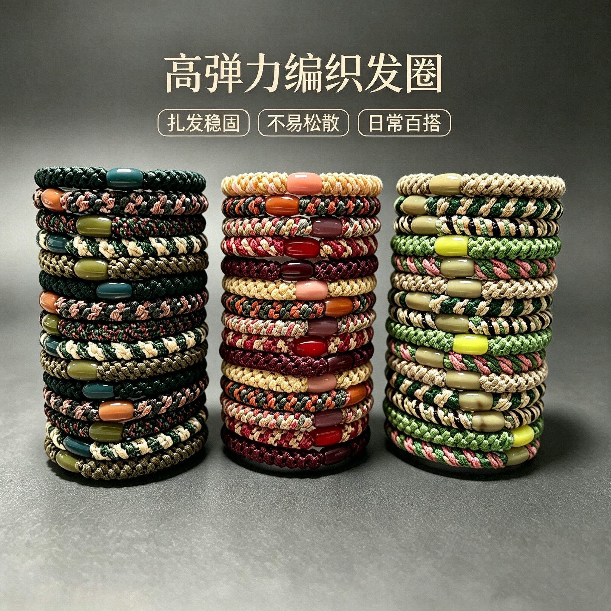 魅玖运动高弹性发圈女扎头发高级感彩色头绳2026新款丸子头高马尾