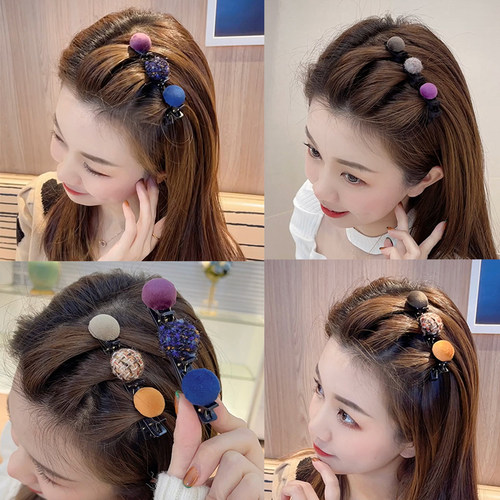 毛毛球鸭嘴夹小香风发卡