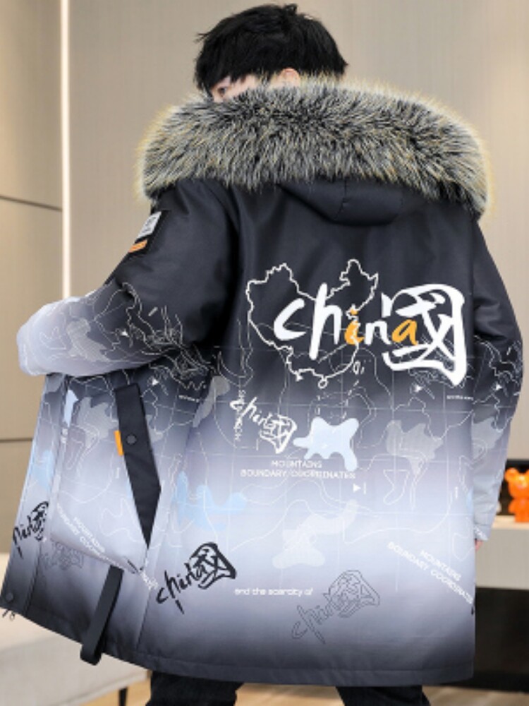 다운 코튼 코트 남성용 중간 길이 가을 겨울 두꺼운 코트 학생 슬림 코튼 코트 남성용 겨울 코트 코튼 코트 파이 오버 코트