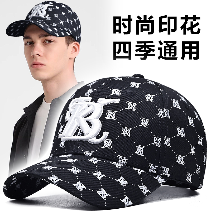 GESG正品帽子男潮流硬顶时尚印花棒球帽新款运动休闲刺绣鸭舌帽男