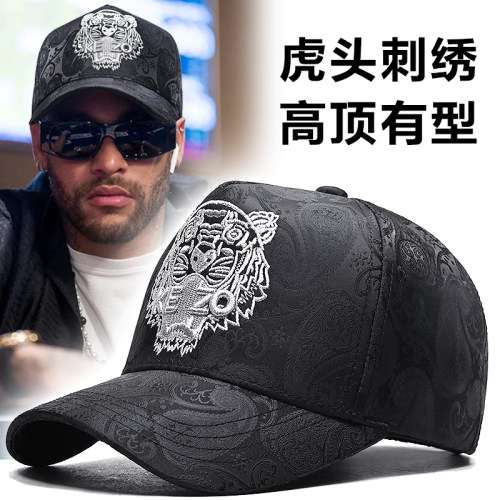 虎头刺绣高顶帽子男老花棒球帽
