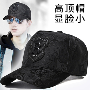 加大码高顶帽子男款腰果印花棒球帽春秋防晒遮阳大头围男士鸭舌帽