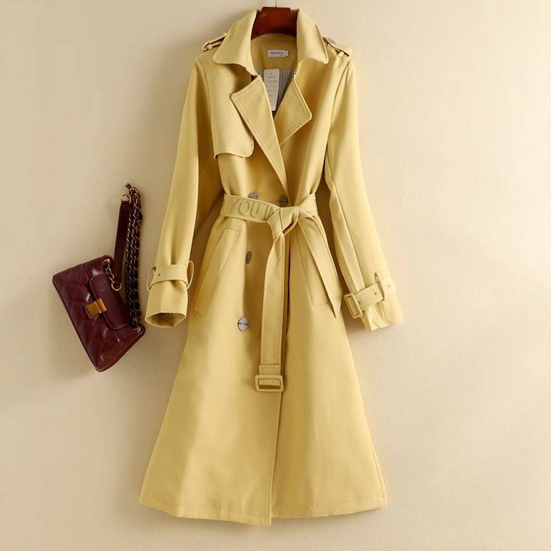 春秋新款女通勤韩版修身显瘦斜纹西装面料英伦风中长款风衣,女装/女士精品,风衣,淘宝优惠券,粉丝福利购,淘宝优惠卷