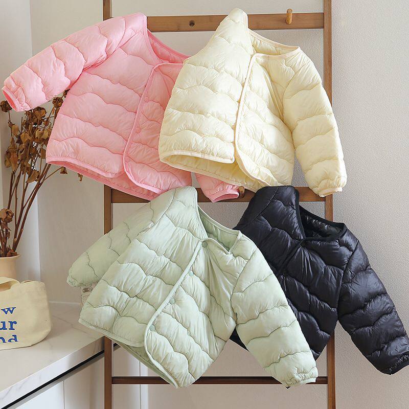 秋冬新款儿童羽绒棉服轻薄内胆男童女童简约外套中小童棉服外穿