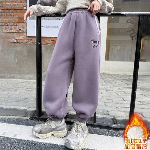 女童休闲裤冬装中大童宽松韩版卫裤2025秋冬季新款儿童洋气束脚裤