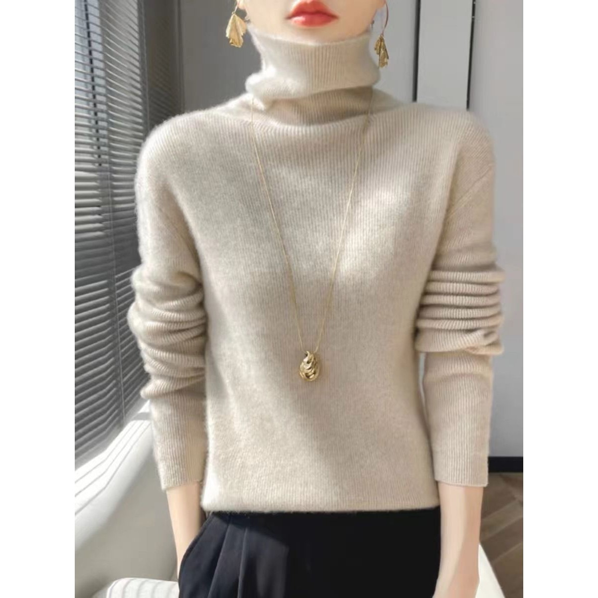 超保暖针织衫秋冬新款内搭舒适高领毛衣女加厚堆堆领配大衣打底衫,女装/女士精品,羊绒衫,淘宝优惠券,粉丝福利购,淘宝优惠卷