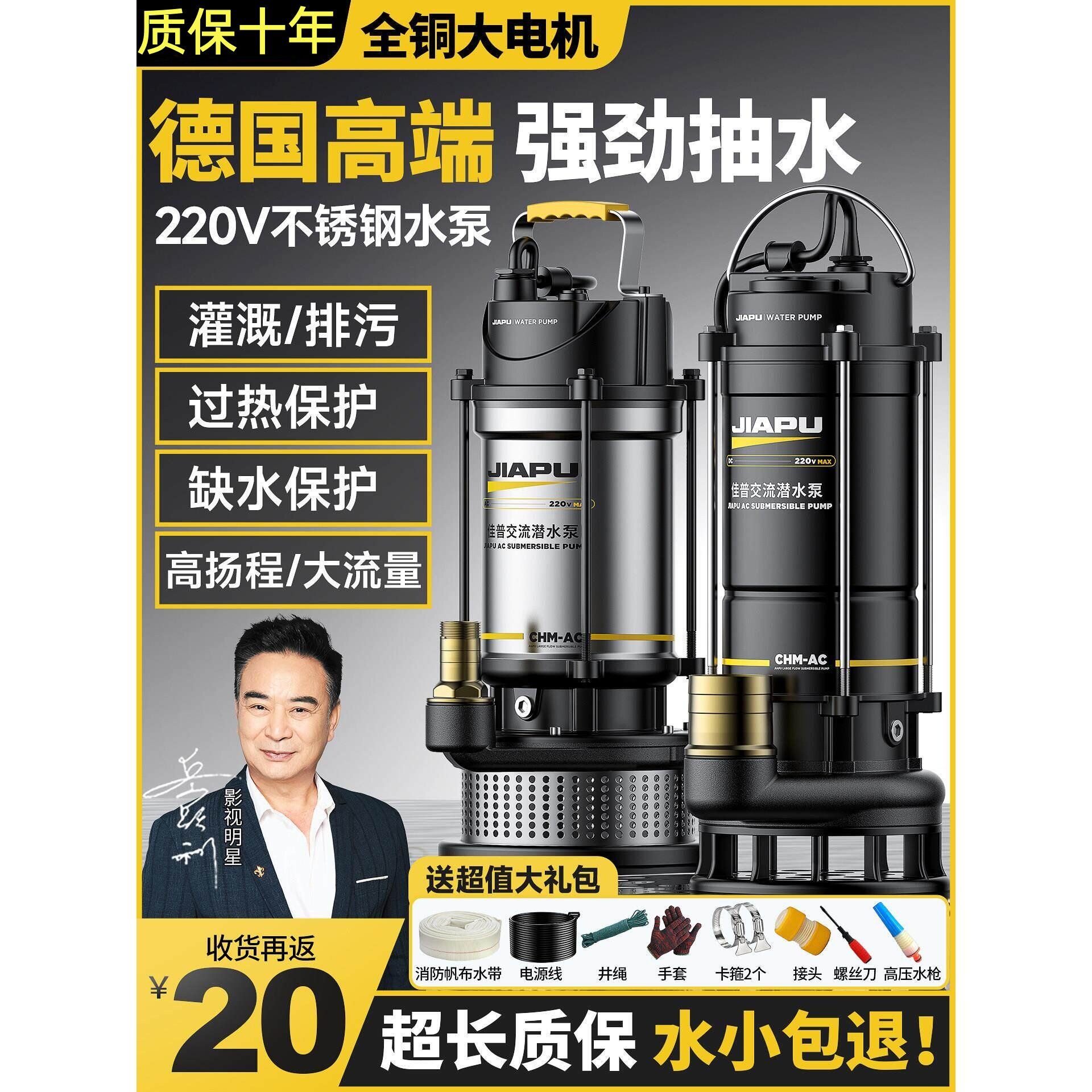 德国进口博士潜水泵220v高扬程大流量抽水家用农用灌溉污水泵抽