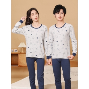 青少年秋衣秋裤套装男棉女大童中学生初中生高中生保暖内衣