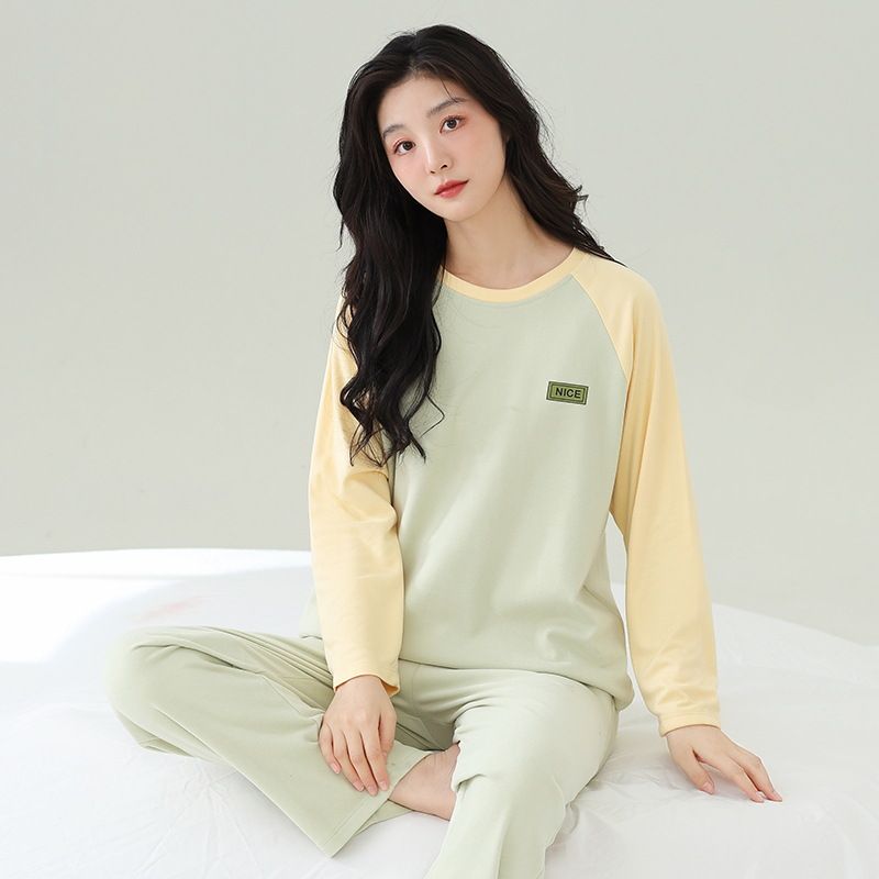 德绒睡衣女春秋款2025新款薄绒长袖长裤简约可外穿家居服套女