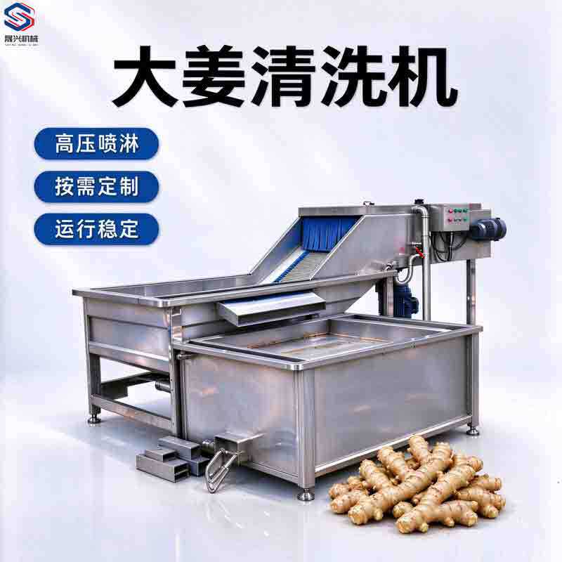当归高压喷淋清洗机 桔梗去泥沙清洗机 全自动中药材清洗机流水线