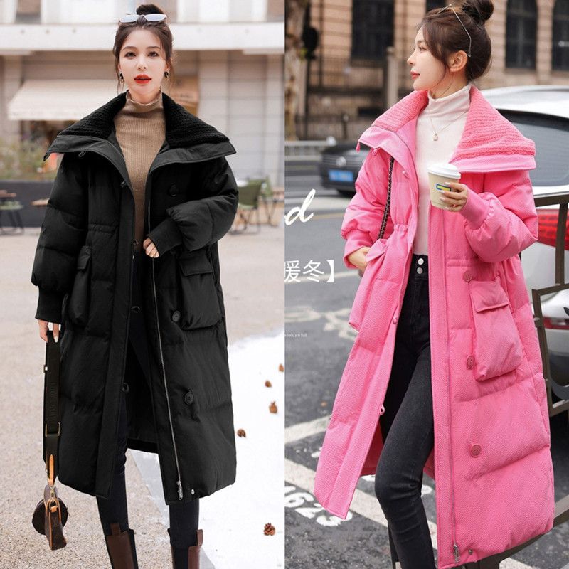 气质羽绒棉衣女冬装新款棉服中长款过膝加厚显瘦外套优雅气质