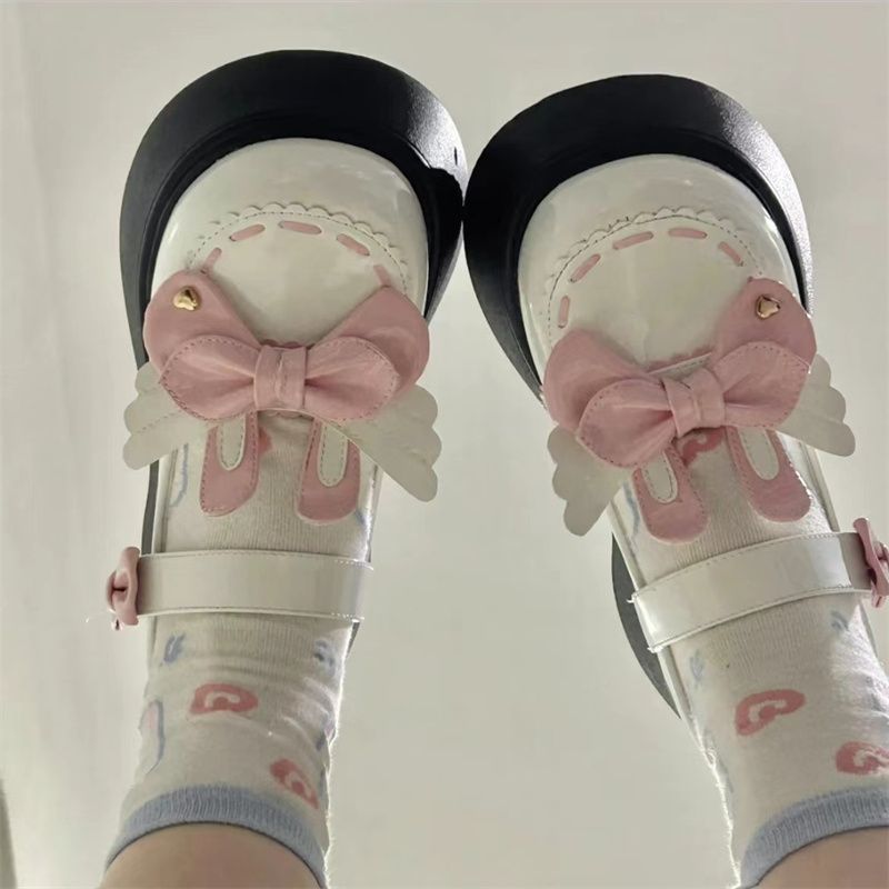 甜美蝴蝶结玛丽珍小皮鞋女夏季新款Lolita百搭jk厚底英伦单鞋