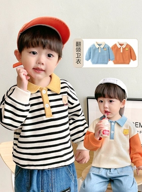 婴儿衣服休闲翻领卫衣春装春秋儿童男童女宝宝童装上衣外穿Y7549