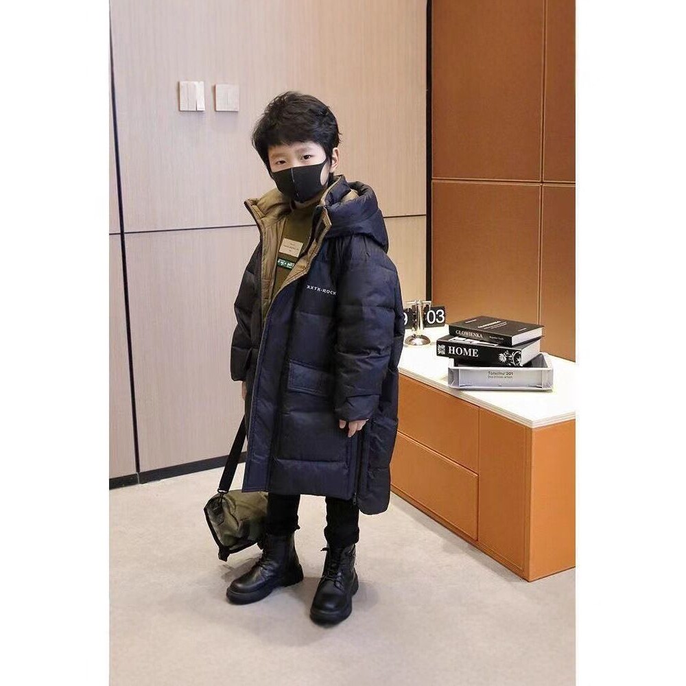 男童棉衣2025冬季新款儿童中长款洋气炸街加厚宝宝大童羽绒棉服潮