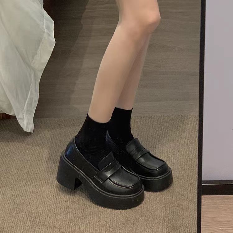 法式小个子小皮鞋女年夏季新款日系黑色厚底配裙子玛丽珍单鞋