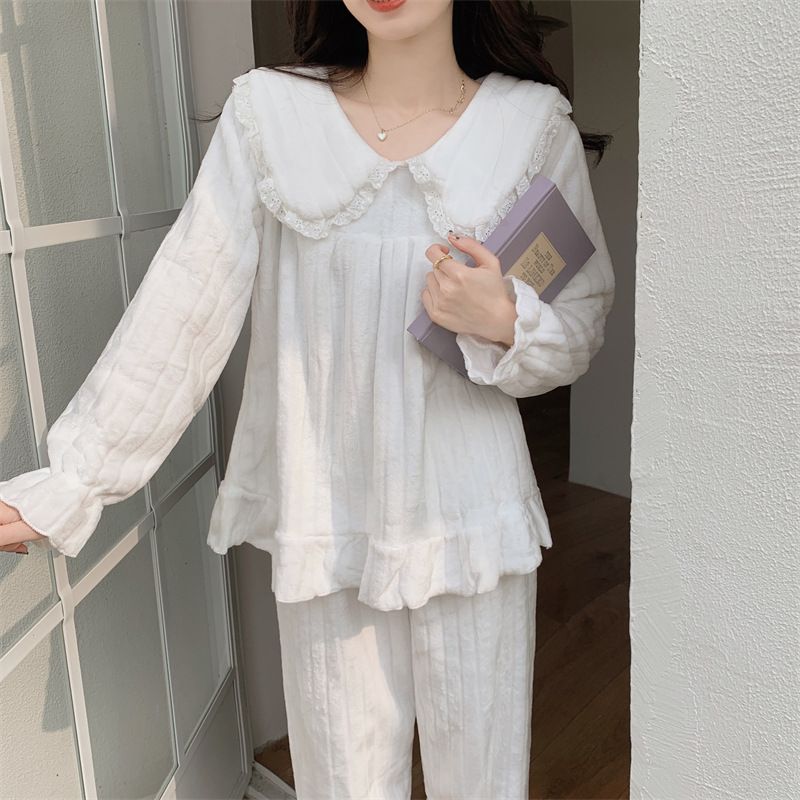 珊瑚绒睡衣女秋冬季加绒加厚年新款法兰绒冬天保暖家居服套装