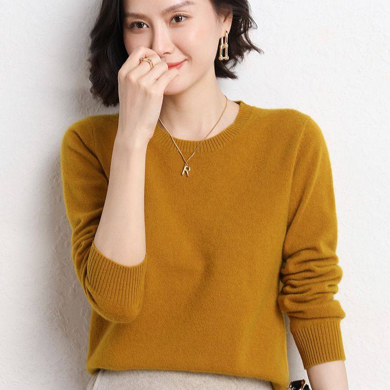 春秋新款圆领毛衣针织衫女长袖内搭宽松气质显瘦打底衫上衣,女装/女士精品,羊绒衫,淘宝优惠券,粉丝福利购,淘宝优惠卷