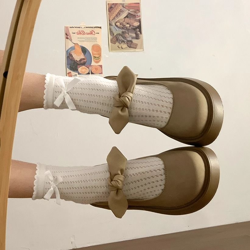 松糕厚底洋气单鞋女百搭英伦风小皮鞋玛丽珍乐福鞋2025新款春夏季