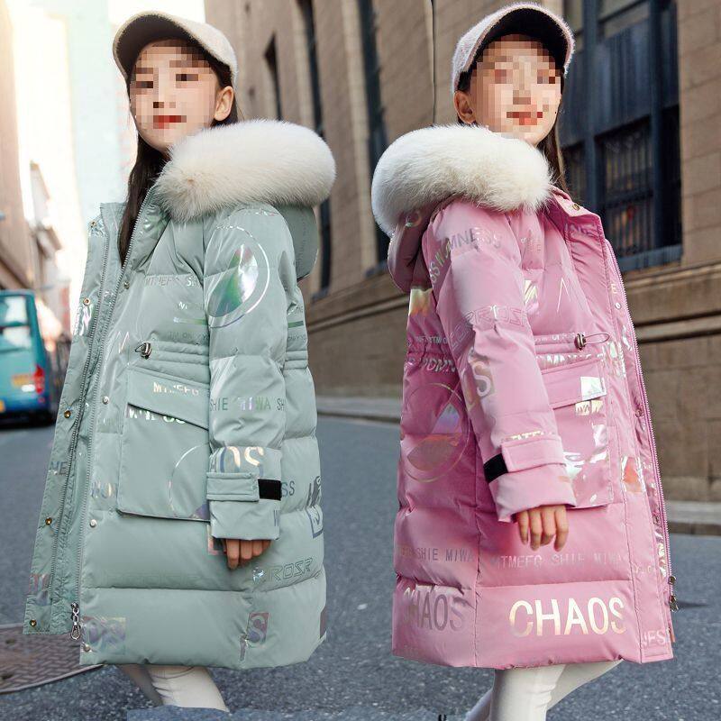 2025新款女孩中大童儿童羽绒服女童中长款过膝免洗加厚冬季外套