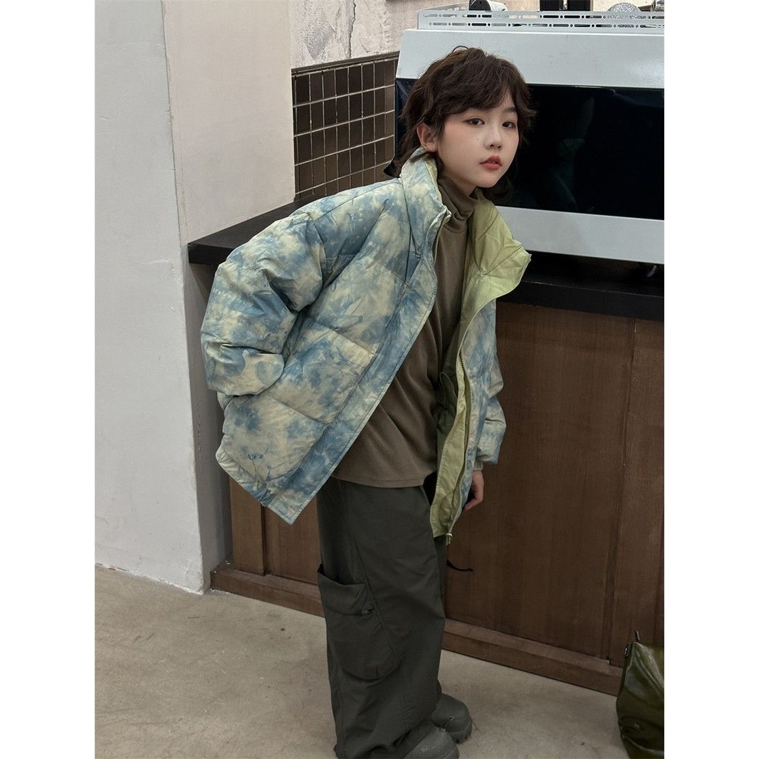 2025特价儿童羽绒服男女中大童白鸭绒扎染立领短款冬装外套潮充绒,女装/女士精品,棉衣/棉服,淘宝优惠券,粉丝福利购,淘宝优惠卷