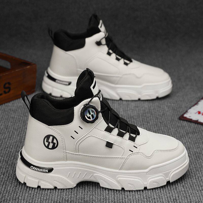 男鞋低帮英伦风工装马丁靴皮面防水运动休闲小白劳保潮鞋冬季加绒