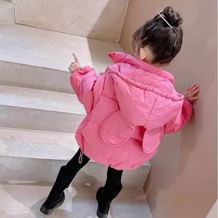 童装女中长款棉衣加厚冬装新款中大童保暖棉袄韩版外套女棉服