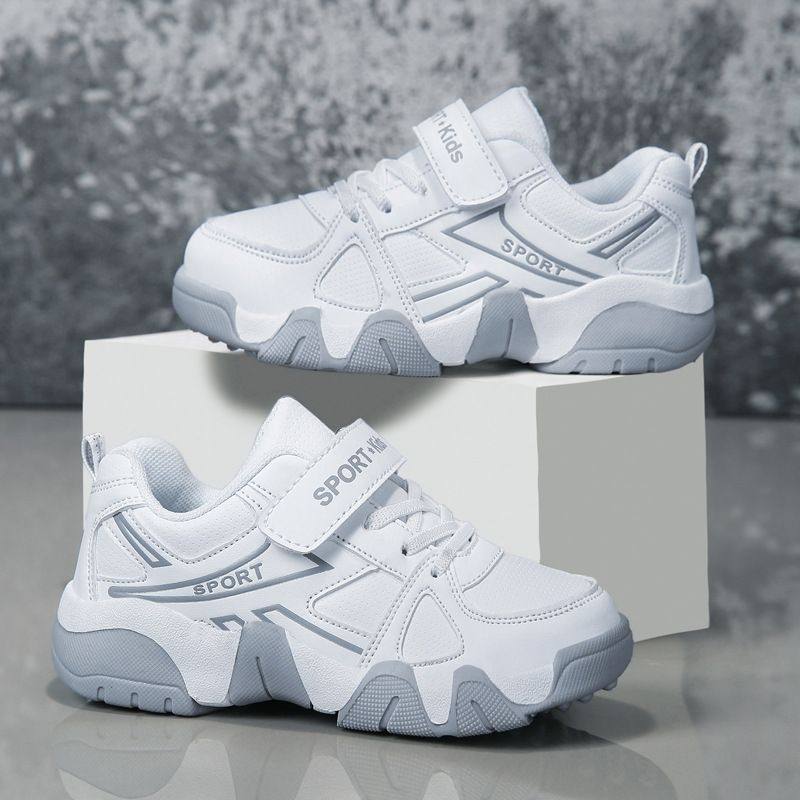 批校园小白鞋男童鞋子儿童跑步鞋小学生中大童运动鞋