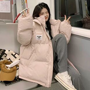 短款粉色厚棉服冬季女年新款小个子加绒时尚韩系百搭连帽外套