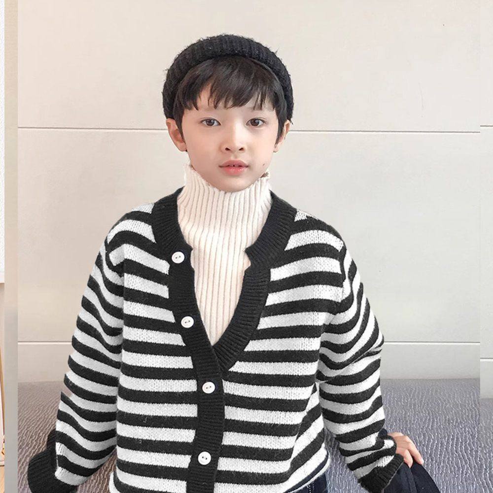 男女童条纹毛衣儿童春秋假两件针织开衫潮针织洋气秋冬新款外
