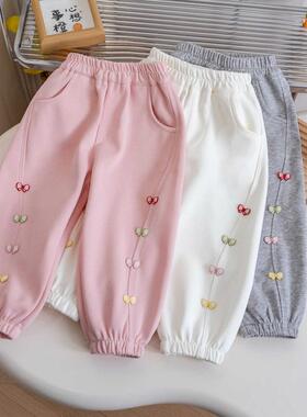 女宝宝洋气休闲卫裤秋季小女孩儿童春秋款韩版百搭外穿时髦运动裤