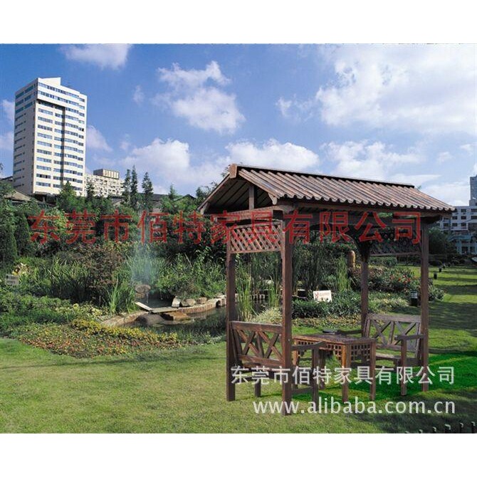 供应防腐木实木休闲亭 别墅庭院休息亭子