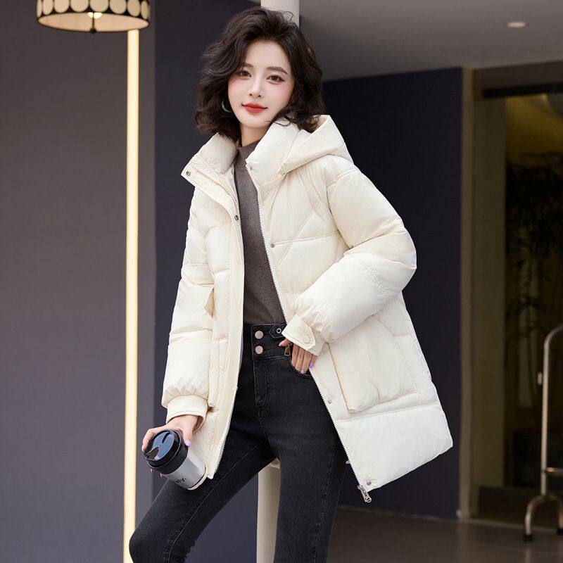 高级感羽绒棉服女冬季韩版连帽小个子宽松加厚保暖百搭女棉衣外套