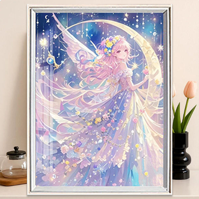 卡通女孩钻石画2026新款手工diy砖石贴画月光少女粘钻十字绣满钻