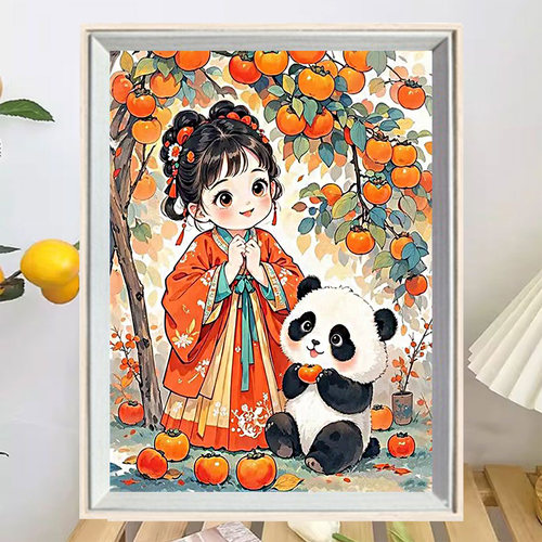 2026新款钻石画柿柿如愿diy城堡高颜值手工钻石贴画满钻客厅玄关