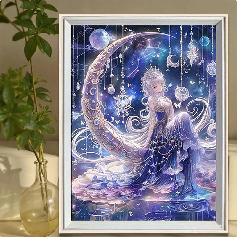 星月少女5d钻石画满钻手工DIY点贴钻卧室装饰唯美十字绣