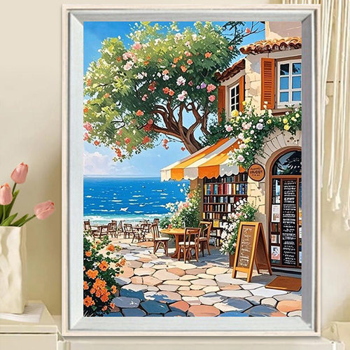 海边风景DIY满钻钻石画礼物