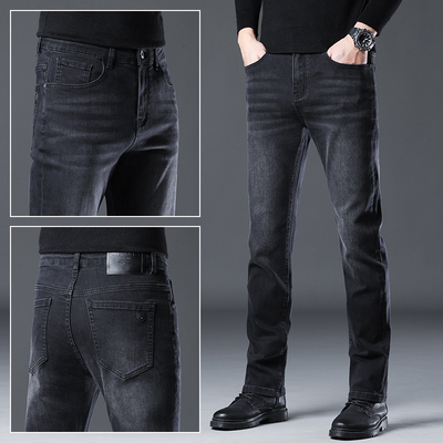香港黑灰色牛仔裤男款