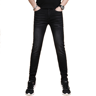 秋冬爆款黑色牛仔裤潮流弹力