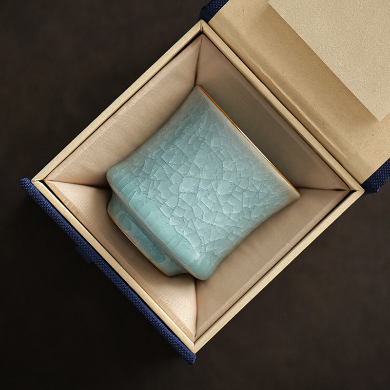 汝窑冰花釉单杯开片个人专用主人茶杯陶瓷品茗杯功夫茶具茶盏礼品,餐饮具,茶杯,淘宝优惠券,粉丝福利购,淘宝优惠卷