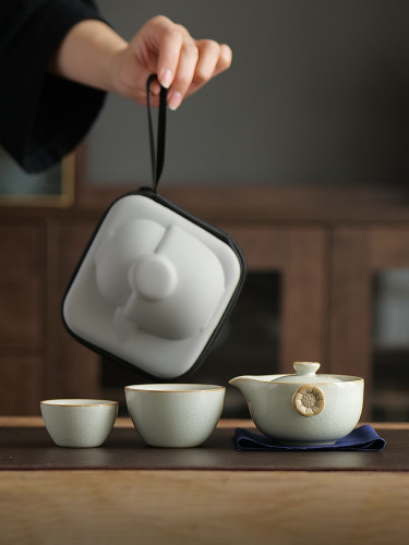 如瑶旅行茶具便携茶具快杯茶具一壶两杯户外露营式饮茶设备