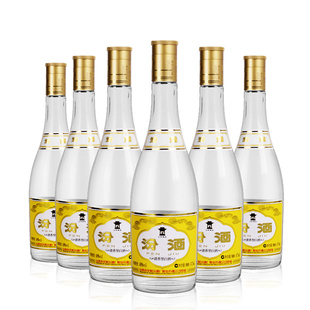 6瓶装 村纯粮食清香型白酒整箱475ml 山西杏花 汾酒48度黄标汾酒