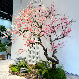 仿真桃花树假桃树型假树网红樱花树造景节日新年许愿树花树装饰