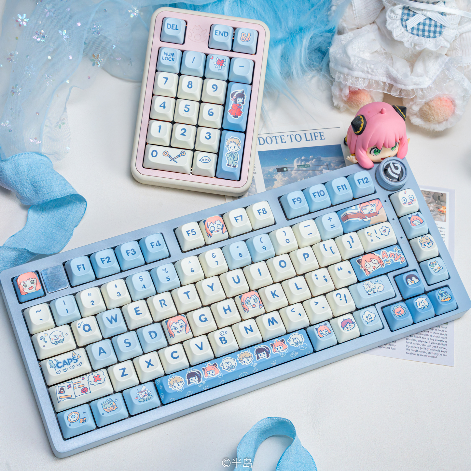 DMA高度间谍过家家阿尼亚可爱主题键帽机械键盘键帽Hi75Hi8熊嘟嘟