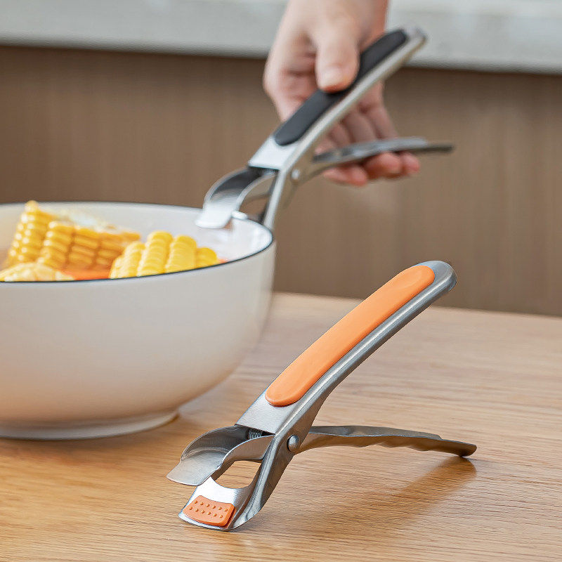 硅胶防滑 不锈钢防烫取碗夹厨房工具碗夹盘子夹蒸菜夹取器手夹盘