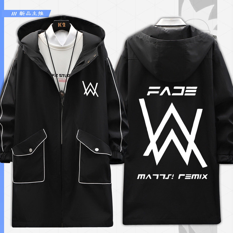 艾伦沃克alanwalker同款dj潮faded中长款风衣外套休闲宽松js