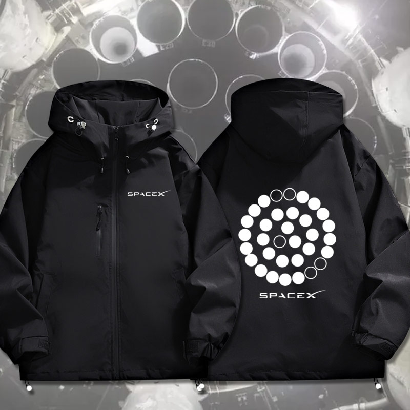 SpaceX猛禽发动机衣服新款男女星舰发射印花夹克马斯克周边外套jl