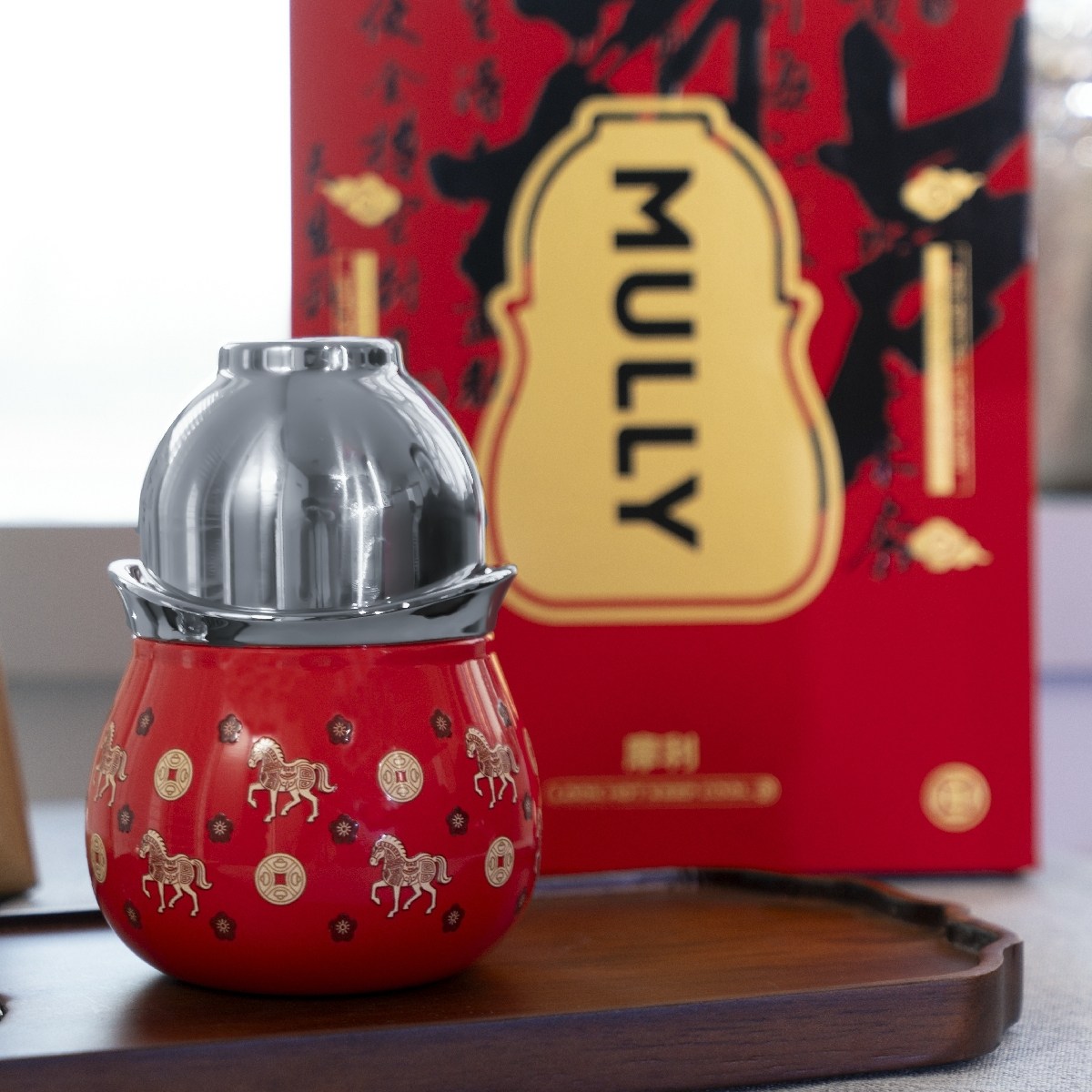 葫芦杯马上有钱锦鲤红便携式旅行茶具套装红色马纹简约茶具盒装,餐饮具,旅行茶具,淘宝优惠券,粉丝福利购,淘宝优惠卷