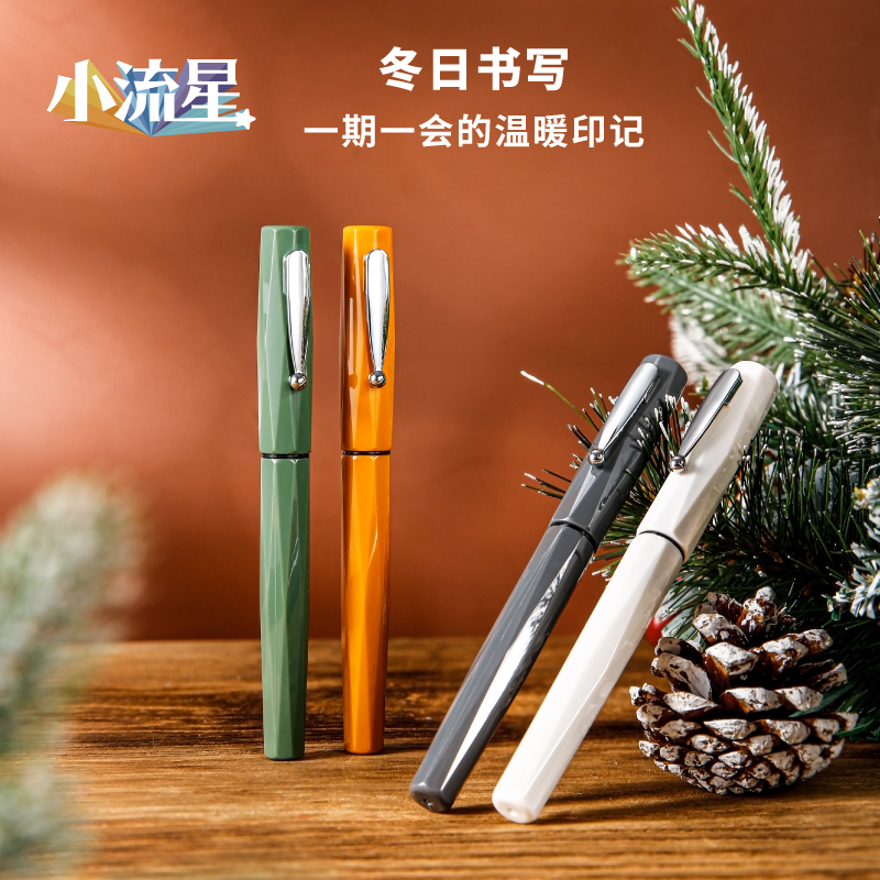 【新品】PLATINUM白金诞生石PQ-800JZ练字钢笔小流星专用入门万年笔可替换墨囊吸墨器硬笔小学生送礼套装