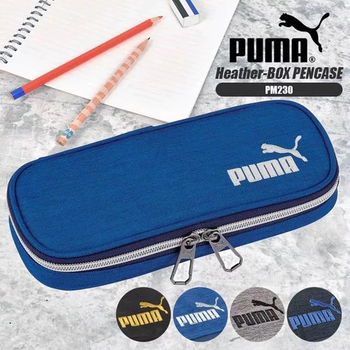日本KUTSUWA联名PUMA限定帆布笔袋大容量初中小学生铅笔袋文具盒--清仓！