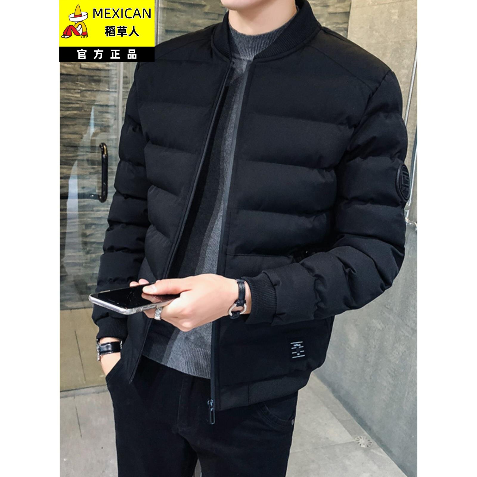稻草人正品棉衣服男外套2025新款秋冬季韩版潮流短款潮牌帅气棉袄